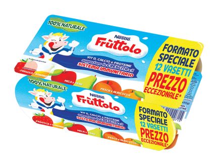 Nestlé Frùttolo Maxi Duo Fragola E Vaniglia – 4 Vasetti Da 100g, Crema Di Latte Con Vitamine