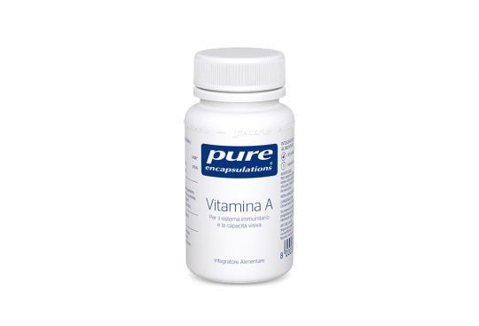Barattolo di integratore a base di vitamina a in capsule