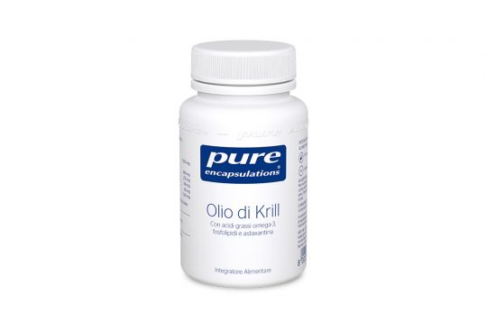 Barattolo di integratore a base di olio di krill con omega-3, fosfolipidi e astaxantina