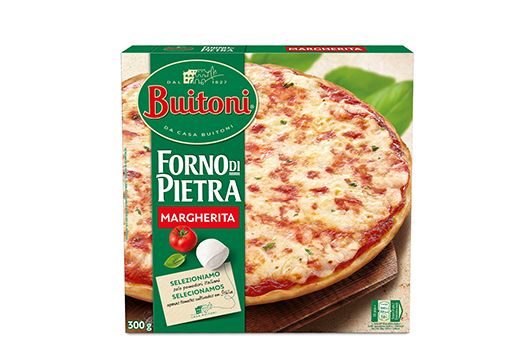 Confezione di Pizza Margherita Buitoni Forno di Pietra con pomodoro e mozzarella