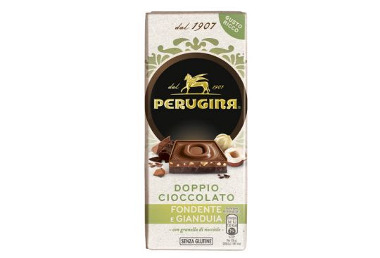 Scopri la tavoletta fondente gianduia e granella di nocciole Tavoletta di cioccolato fondente gianduia e granella di nocciole