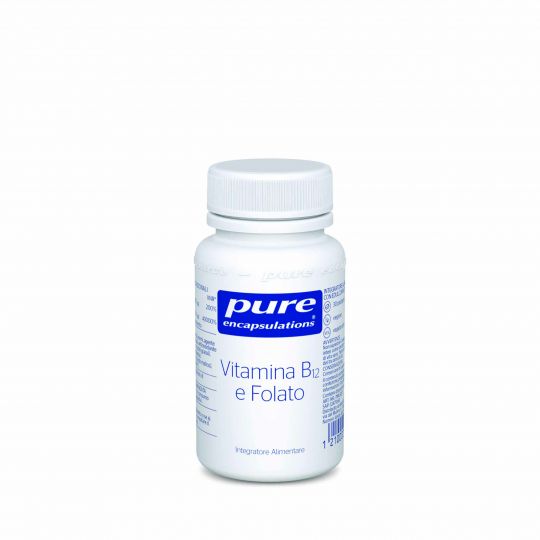 tubetto bianco di Vitamina B12 e Folato su sfondo bianco