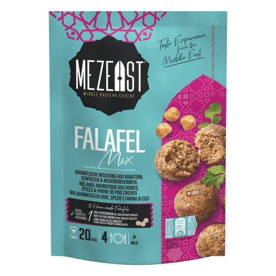Mezeast® Falafel Mix Un pacco di Falafel marchio Mezeast