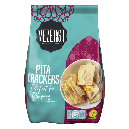 MEZEAST® PITA CRACKERS Una confezione di Pita Crackers di Mezeast