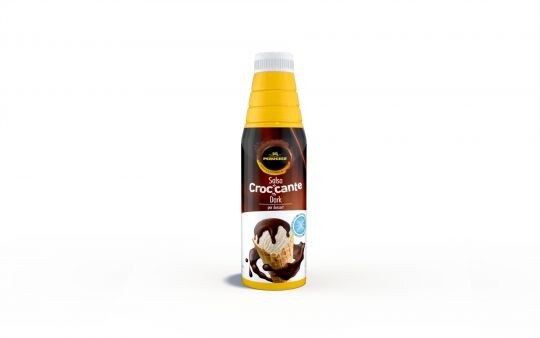 Perugina® Salsa Croccante Dark in bottiglia con sfondo bianco