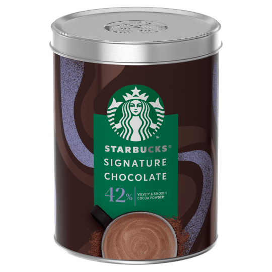 Barattolo Starbucks® Signature Chocolate 42% con sfondo bianco