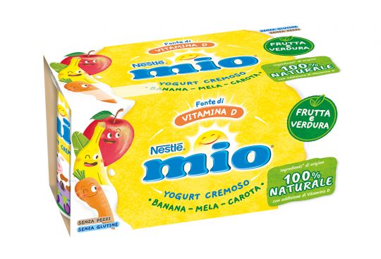Confezione 2x125g di Mio Yogurt Cremoso alla Frutta e Verdura 100% Naturale