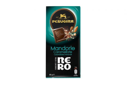 PERUGINA NERO Cioccolato Fondente Mandorle Caramellate 85g PERUGINA NERO Cioccolato Fondente Mandorle Caramellate 85g
