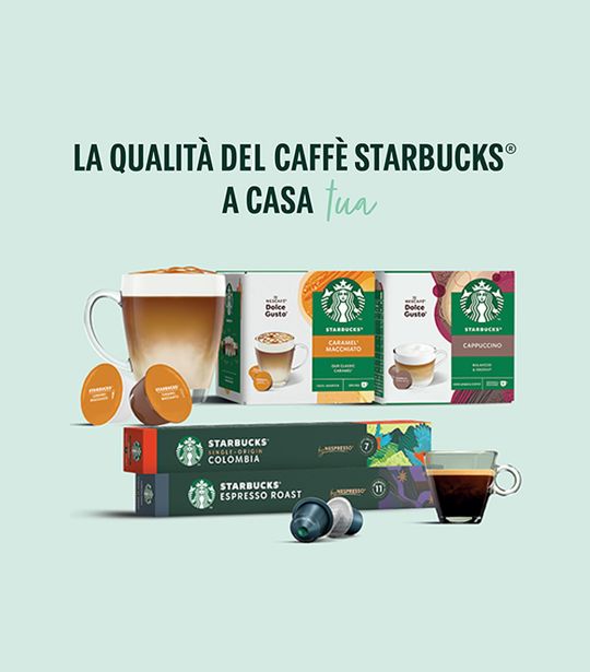 Starbucks at home Starbucks at home banner con i prodotti starbucks
