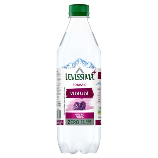 Confezione di bottiglie di acqua Levissima+ Potassio al gusto mora Riparti di slancio con Levissima+ Potassio al gusto mora