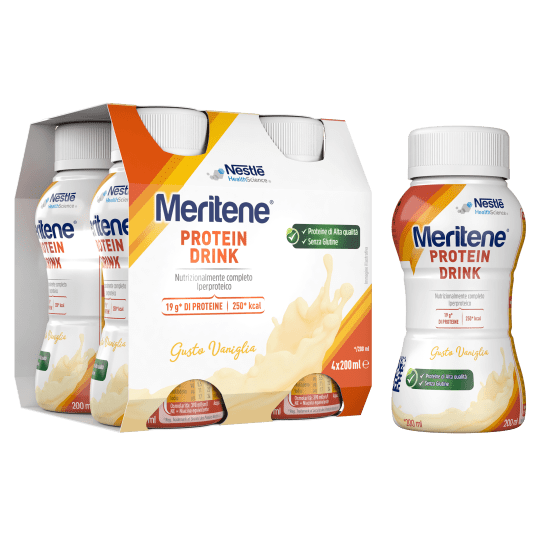 Scopri Meritene® Protein Drink Vaniglia Confezione da 4 drink Meritene® Protein Drink Vaniglia Confezione da 4 drink