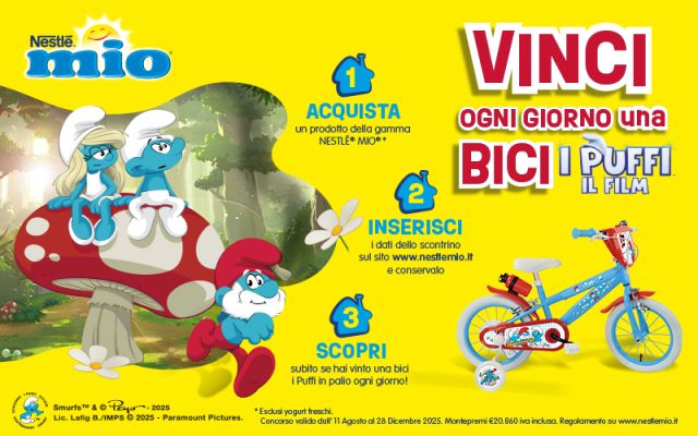 Vinci con MIO e I Puffi