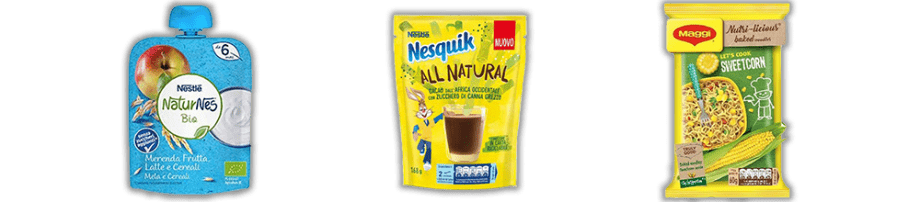 Products Confezione di Naturnes Bio, Nesquik All Natural e Maggi Sweetcorn