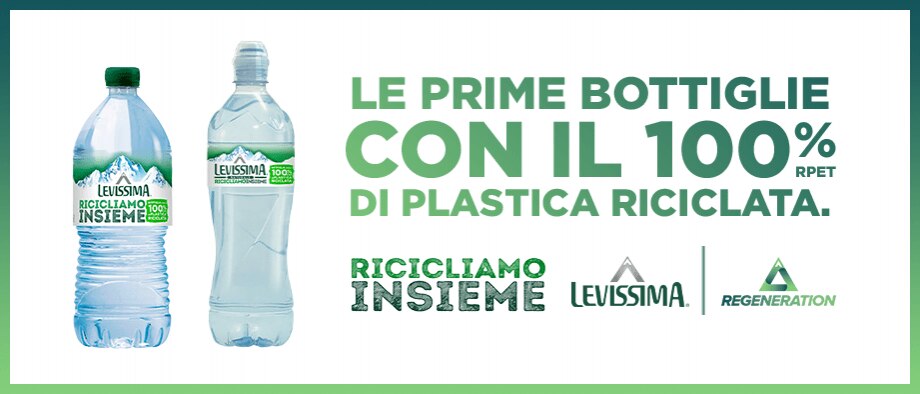 Levissima con il 100% di plastica riciclata